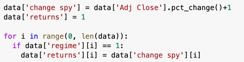Python calculating returns