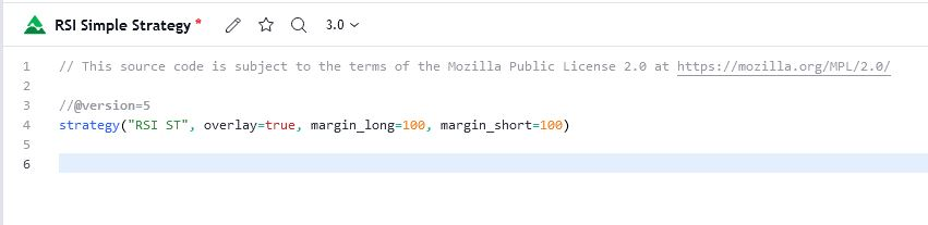 Coding an RSI strategy in TradingView
