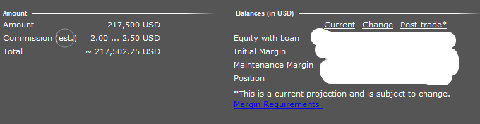 Commission in trading example